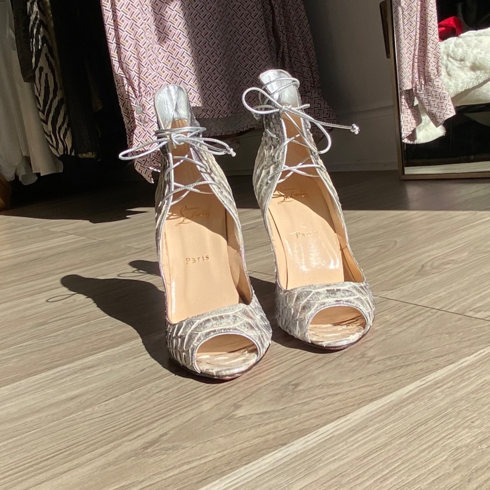 Authentic Christian Louboutin Mega Vamp Python